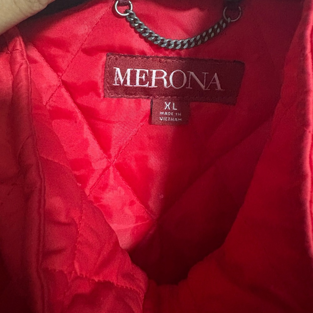 Merona Red Quilted Jacket XL